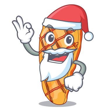 Santa tavuk göğsü isoslated maskotu vektör çizim üzerinde ızgara