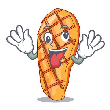 Deli ızgara tavuk göğsü isoslated maskotu vektör çizim üzerinde