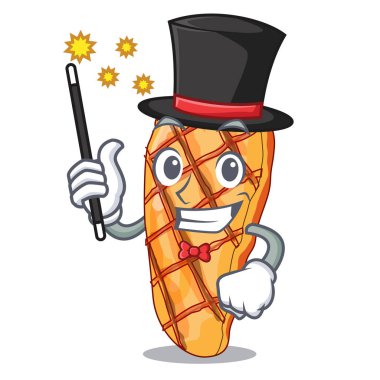 Sihirbaz tavuk göğsü isoslated maskotu vektör çizim üzerinde ızgara