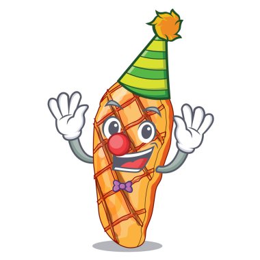 Izgara tavuk göğsü isoslated maskotu vektör çizim üzerinde palyaço