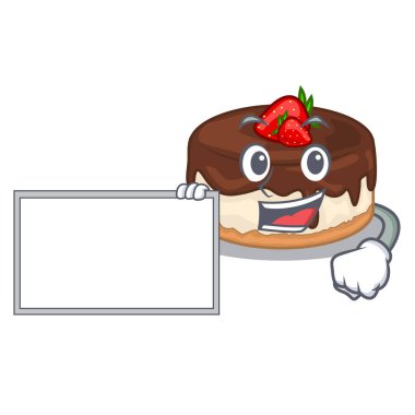 Yönetim Kurulu karikatür kek lezzetli ile bu meyveleri vektör çizim