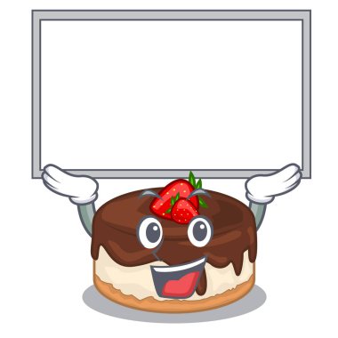 Yukarı kurulu karikatür kek lezzetli bu meyveleri vektör çizim