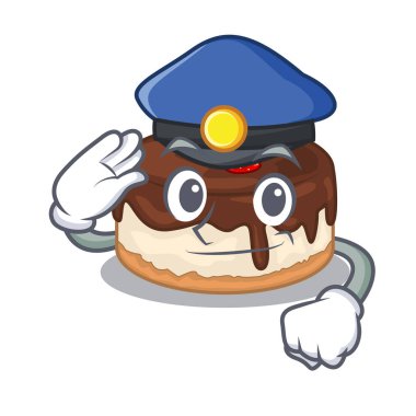 Polis karikatür lezzetli kek bu meyveleri vektör çizim