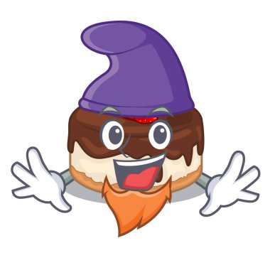 Elf karikatür kek lezzetli bu meyveleri vektör çizim