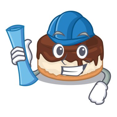 Kek çilek karakter o taze vektör çizim mimar