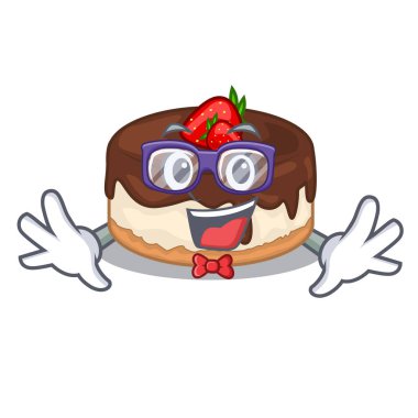 O taze vektör çizim karakter Geek kek çilek