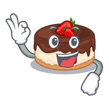 O taze vektör çizim karakteri iyi kek çilek
