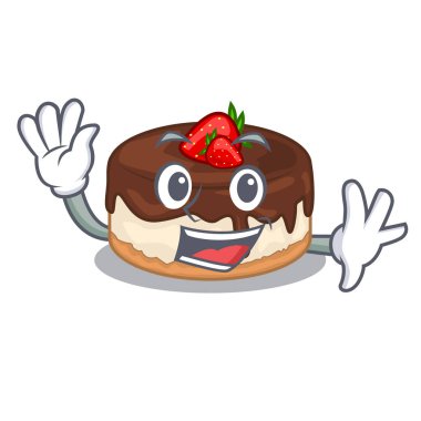 Pasta sallayarak karakter o taze vektör çizim çilek