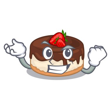 O taze vektör çizim karakter başarılı kek çilek