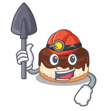 Madenci çilek karikatür kek üzerine yukarıda tablo vektör çizim