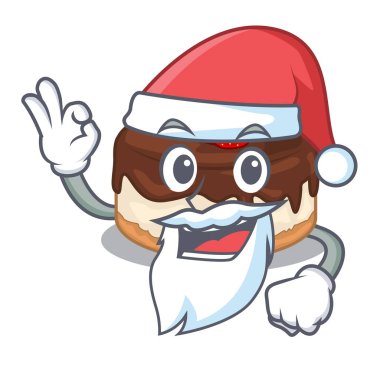 Noel Kek çilek maskot vektör çizim üzerinde krema ile