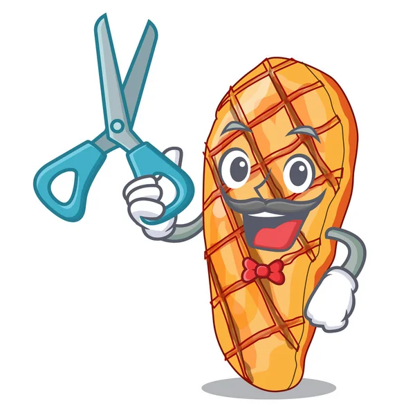 Izgara tavuk fileto karikatür plaka vektör esnaf üzerinde berber