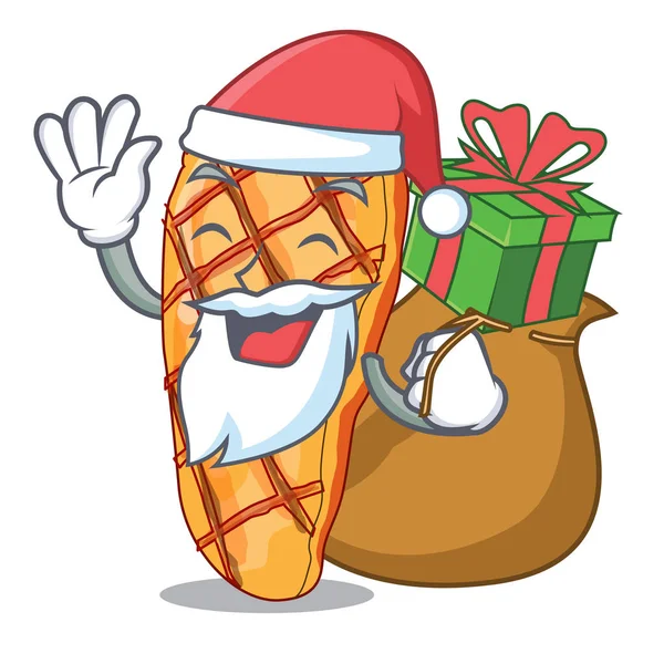 Noel hediye ile tavuk göğsü isoslated maskotu vektör çizim üzerinde ızgara