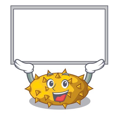 Çizgi film tablo vektör çizim üzerinde kurulu kiwano meyve kadar