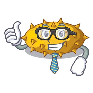 İşadamı meyve Kiwano üzerinde izole maskot illüstrasyon vektör