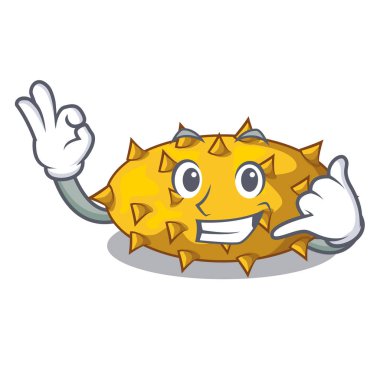 Bana bir karakter vektör illüstrasyon izole Kiwano meyve de