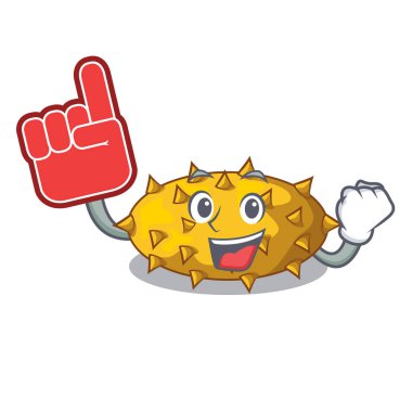 Parmak Kiwano meyve bir karakter vektör illüstrasyon izole köpük