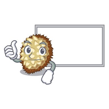 Başparmak yukarıya ile Yönetim Kurulu marang meyve bir karikatür vektör illüstrasyon izole