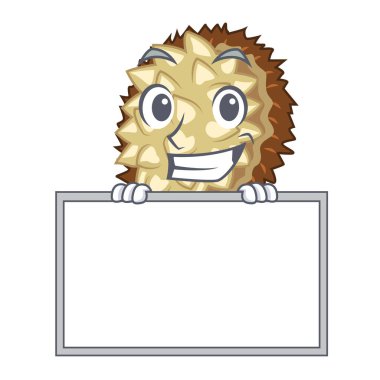 Yönetim Kurulu marang meyve bir karikatür vektör illüstrasyon izole sırıtarak