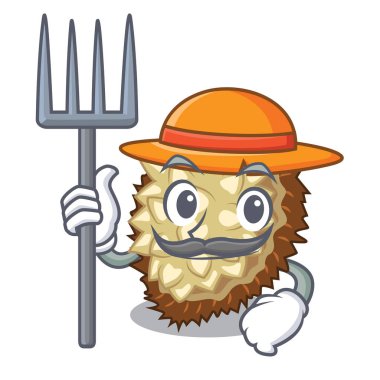 Bir çizgi film vektör illüstrasyon izole Çiftçi marang meyve