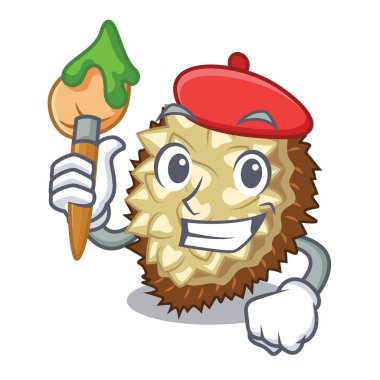 Sanatçı marang meyve bir karikatür vektör illüstrasyon izole