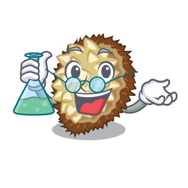 Profesör marang meyve şeklinde bir çizgi film illüstrasyon vektör