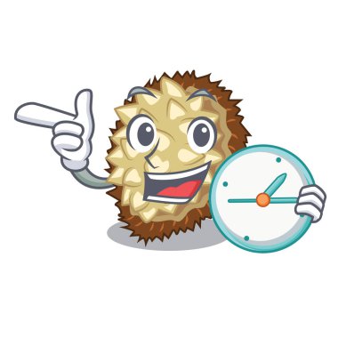 Saat marang meyve ile şeklinde bir çizgi film vektör çizim