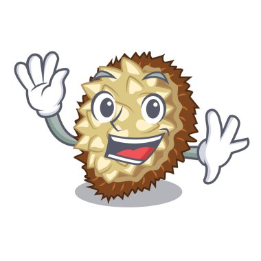 Marang meyve şekli bir çizgi film vektör çizim sallayarak