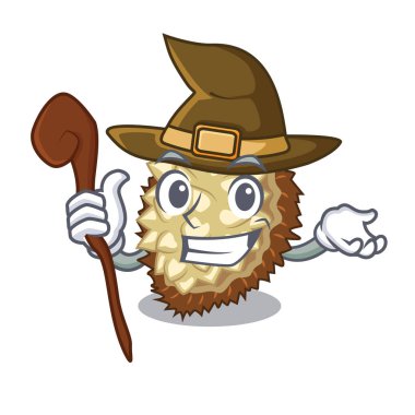 Cadı sulu marang meyve glas karakter vektör çizim