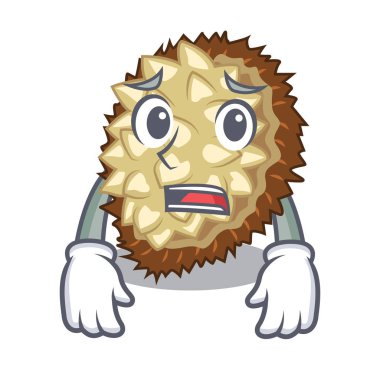 Korkarım sulu marang meyve glas karakter vektör çizim