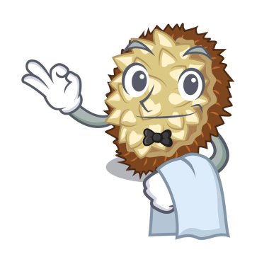 Garson sulu marang meyve glas karakter vektör çizim