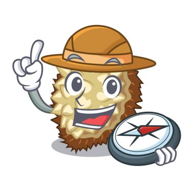 Glas karakter vektör çizim Gezgini sulu marang meyve