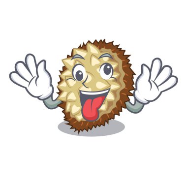 Deli meyve marang maskotu vektör çizim içinde yer alır