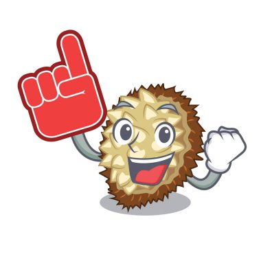 Köpük parmak meyve marang maskotu vektör çizim içinde yer alır