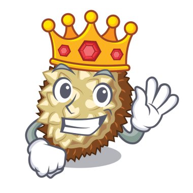 Kral meyve marang maskotu vektör çizim içinde yer alır