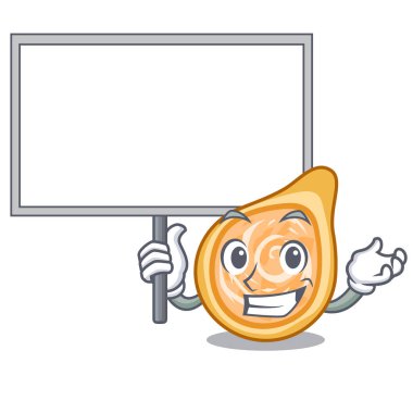 Tablo karikatür vektör çizim üzerinde kurulu tavuk coxinhas getir