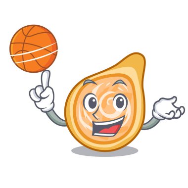 Üzerinde tablo karikatür vektör çizim ile basketbol tavuk coxinhas