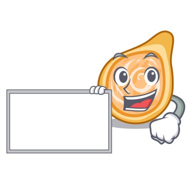 Tablo karikatür vektör çizim üzerinde kurulu tavuk coxinhas ile