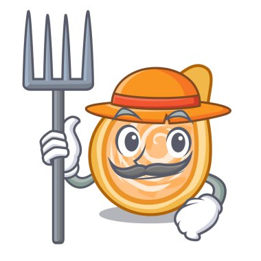 Çiftçi tavuk coxinhas tablo karikatür illüstrasyon vektör