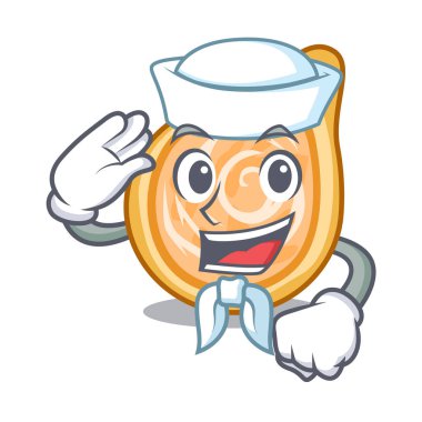 Sailor chicken coxinhas on the table cartoon vector illustration vector