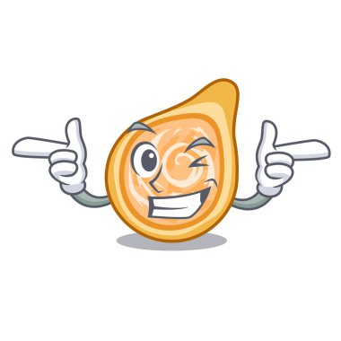 Wink aperatifler coxinha bir karakter plakaları vektör illustrartion üzerinde