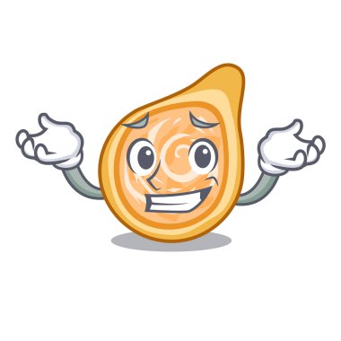 Sırıtan aperatifler coxinha bir karakter plakaları vektör illustrartion üzerinde