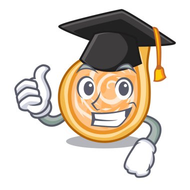 Mezuniyet aperatifler coxinha bir karakter plakaları vektör illustrartion üzerinde