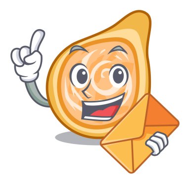 Tabak illustrartion vektör zarf aperatifler coxinha bir karakter ile