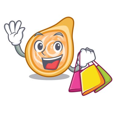 Aperatifler coxinha bir karakter plakaları vektör illustrartion üzerinde alışveriş