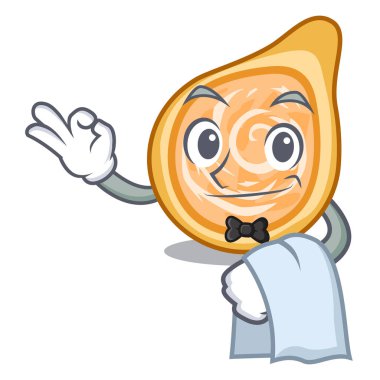 Garson tavuk coxinha bir maskot vektör illüstrasyon izole