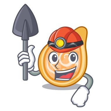 Madenci tavuk coxinha bir maskot vektör illüstrasyon izole