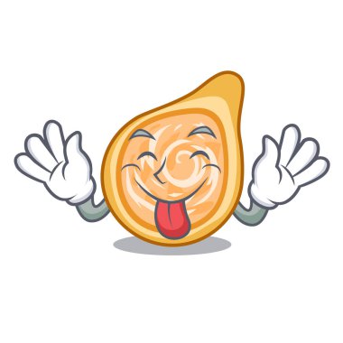 Tavuk coxinha şeklinde dışarı bir karikatür vektör çizim dil