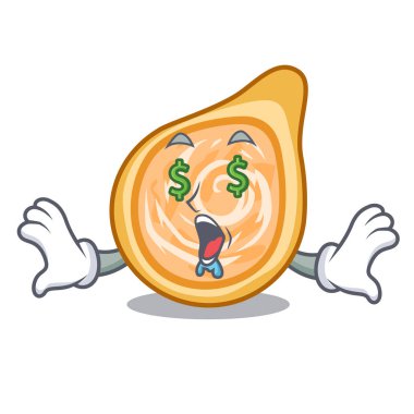 Para göz tavuk coxinha şeklinde bir çizgi film vektör çizim