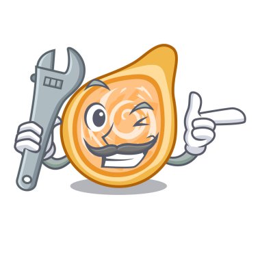 Mekanik tavuk coxinha şeklinde bir çizgi film vektör çizim